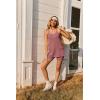Ekouaer 2 Piece Lounge Sets for Women Sleeveless Biker Short Set Summer Casual Outfits Matching Clothes with Pockets(Purple-red)