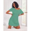 Ekouaer 3 Pack Nightgowns for Women Short Sleeve Sleepshirt Button Down Nightshirt Soft Pajamas Dress Casual Sleepwear(Black/Peach Red/Celadon Green)