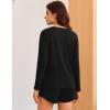 Ekouaer 3 Piece Waffle Knit Lounge Set for Women, Long Sleeve and Cami Top with Shorts Pajama Sets for All Seasons(Black)
