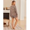 Ekouaer 3 Piece Waffle Knit Lounge Set for Women, Long Sleeve and Cami Top with Shorts Pajama Sets for All Seasons(Brown/Khaki)