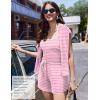 Ekouaer 3 Piece Waffle Knit Lounge Set for Women, Long Sleeve and Cami Top with Shorts Pajama Sets for All Seasons(Pink and White Stripes)