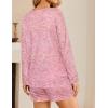 Ekouaer 3 Piece Waffle Knit Lounge Set for Women, Long Sleeve and Cami Top with Shorts Pajama Sets for All Seasons(Tie-dye/Pink)