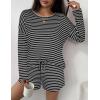 Ekouaer 3 Piece Waffle Knit Lounge Set for Women, Long Sleeve and Cami Top with Shorts Pajama Sets for All Seasons(White/Black)