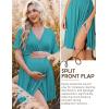 Ekouaer 3 in 1 Labor and Delivery Gown for Hospital Short Sleeve Maternity Nursing Dress Nightgown Postpartum Sleepwear(Blue Green)