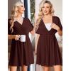 Ekouaer 3 in 1 Labor and Delivery Gown for Hospital Short Sleeve Maternity Nursing Dress Nightgown Postpartum Sleepwear(Dark Red)