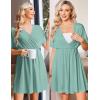 Ekouaer 3 in 1 Labor and Delivery Gown for Hospital Short Sleeve Maternity Nursing Dress Nightgown Postpartum Sleepwear(Mint Green)