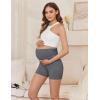 Ekouaer 4 Pack Women’s Maternity Shorts Pregnancy Biker Shorts Stretchy Workout Loungewear Mama Clothes(Black/Black/Black/Dark Grey)