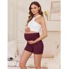 Ekouaer 4 Pack Women’s Maternity Shorts Pregnancy Biker Shorts Stretchy Workout Loungewear Mama Clothes(Black/Black/Maroon/Dark Grey)