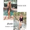 Ekouaer Beach Swimsuit Cover Up Women Crochet Bikini Coverups Summer Pool Swimwear Tassel Dress(Black)