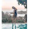 Ekouaer Beach Swimsuit Cover Up Women Crochet Bikini Coverups Summer Pool Swimwear Tassel Dress(Black)