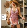Ekouaer Beach Swimsuit Cover Up Women Crochet Bikini Coverups Summer Pool Swimwear Tassel Dress(Multicolor Blue Red)