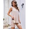 Ekouaer Biker Short Sets Womens 2 Piece Lounge Set 2026 Summer Matching Outfits Sleeveless Loungewear clothing(Beige)