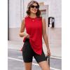 Ekouaer Biker Short Sets Womens 2 Piece Lounge Set 2026 Summer Matching Outfits Sleeveless Loungewear clothing(Red)