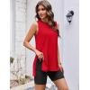 Ekouaer Biker Short Sets Womens 2 Piece Lounge Set 2026 Summer Matching Outfits Sleeveless Loungewear clothing(Red)
