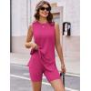 Ekouaer Biker Short Sets Womens 2 Piece Lounge Set 2026 Summer Matching Outfits Sleeveless Loungewear clothing(Rose Pink)