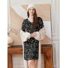 Ekouaer Cotton Nightgowns for Women 2 Pack Night Gown Long Sleeve Sleepshirts V Neck Night Shirt Soft Sleepwear(Coffee Print/Black Cat)