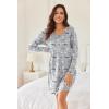 Ekouaer Cotton Nightgowns for Women 2 Pack Night Gown Long Sleeve Sleepshirts V Neck Night Shirt Soft Sleepwear(Coffee Print/Black Cat)