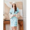Ekouaer Cotton Nightgowns for Women 2 Pack Night Gown Long Sleeve Sleepshirts V Neck Night Shirt Soft Sleepwear(Coffee Print/Moon Star)