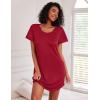 Ekouaer Cotton Nightgowns for Women 3 Pack Sleepshirts Short Sleeve Night Shirt Tshirt Night Gown Print Sleepwear Dress(Black/Wine Red/Leopard)