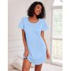 Ekouaer Cotton Nightgowns for Women 3 Pack Sleepshirts Short Sleeve Night Shirt Tshirt Night Gown Print Sleepwear Dress(Blak/Light Blue/Light Pink)