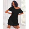 Ekouaer Cotton Nightgowns for Women 3 Pack Sleepshirts Short Sleeve Night Shirt Tshirt Night Gown Print Sleepwear Dress(Blak/Light Blue/Light Pink)