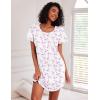 Ekouaer Cotton Nightgowns for Women 3 Pack Sleepshirts Short Sleeve Night Shirt Tshirt Night Gown Print Sleepwear Dress(Little Daisy/Blue Floral/White Pink Floral)