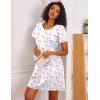 Ekouaer Cotton Nightgowns for Women 3 Pack Sleepshirts Short Sleeve Night Shirt Tshirt Night Gown Print Sleepwear Dress(Little Daisy/Blue Floral/White Pink Floral)