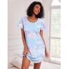 Ekouaer Cotton Nightgowns for Women 3 Pack Sleepshirts Short Sleeve Night Shirt Tshirt Night Gown Print Sleepwear Dress(Little Daisy/Pink Floral/Tie Dye)