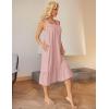Ekouaer Cotton Nightgowns for Women Long Sleeveless Nightgown Victorian Sleep Dress with Pockets Night Shirt Lounge Dress(Light Pink)