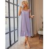 Ekouaer Cotton Nightgowns for Women Long Sleeveless Nightgown Victorian Sleep Dress with Pockets Night Shirt Lounge Dress(Light Purple)