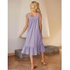 Ekouaer Cotton Nightgowns for Women Long Sleeveless Nightgown Victorian Sleep Dress with Pockets Night Shirt Lounge Dress(Light Purple)