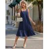Ekouaer Cotton Nightgowns for Women Long Sleeveless Nightgown Victorian Sleep Dress with Pockets Night Shirt Lounge Dress(Navy Blue)