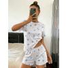 Ekouaer Cute Pajama Sets for Women 2 Piece Short Sleeve Ribbed Pjs Crop Top and Shorts Sleepwear Summer Y2K Lounge Sets(Ocean White)