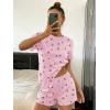 Ekouaer Cute Pajama Sets for Women 2 Piece Short Sleeve Ribbed Pjs Crop Top and Shorts Sleepwear Summer Y2K Lounge Sets(Purple Cherry)