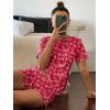 Ekouaer Cute Pajama Sets for Women 2 Piece Short Sleeve Ribbed Pjs Crop Top and Shorts Sleepwear Summer Y2K Lounge Sets(Red Love)