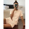 Ekouaer Cute Pajama Sets for Women 2 Piece Short Sleeve Ribbed Pjs Crop Top and Shorts Sleepwear Summer Y2K Lounge Sets(Yellow Flowers)