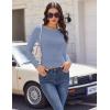 Ekouaer Long Sleeve Shirts Boat Neck Tops Casual Undershirts(Blue)