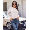 Ekouaer Long Sleeve Shirts Boat Neck Tops Casual Undershirts(White)