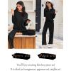 Ekouaer Lounge Sets for Women Long Sleeve Pajamas 2026 Loungewear Soft Comfy Pjs Two Piece Travel Outfits Set(Black)