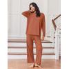 Ekouaer Lounge Sets for Women Long Sleeve Pajamas 2026 Loungewear Soft Comfy Pjs Two Piece Travel Outfits Set(Camel)