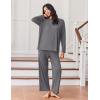 Ekouaer Lounge Sets for Women Long Sleeve Pajamas 2026 Loungewear Soft Comfy Pjs Two Piece Travel Outfits Set(Dark Gray)
