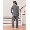Ekouaer Lounge Sets for Women Long Sleeve Pajamas 2026 Loungewear Soft Comfy Pjs Two Piece Travel Outfits Set(Dark Gray)