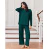 Ekouaer Lounge Sets for Women Long Sleeve Pajamas 2026 Loungewear Soft Comfy Pjs Two Piece Travel Outfits Set(Green)