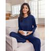 Ekouaer Lounge Sets for Women Long Sleeve Pajamas 2026 Loungewear Soft Comfy Pjs Two Piece Travel Outfits Set(Navy Blue)