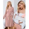 Ekouaer Maternity Nursing Gown and Robe Set Lace Nursing Nightgown for Breastfeeding Labor Delivery gowns for Hospital(Leopard Pink)