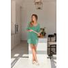 Ekouaer Nightgowns for Women Bamboo Viscose Sleepshirt Short sleeve Nightshirt V Neck T shirt Night gown Boyfriend Sleepwear(Green)