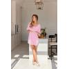 Ekouaer Nightgowns for Women Bamboo Viscose Sleepshirt Short sleeve Nightshirt V Neck T shirt Night gown Boyfriend Sleepwear(Pink)