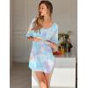 Ekouaer Nightgowns for Women Bamboo Viscose Sleepshirt Short sleeve Nightshirt V Neck T shirt Night gown Boyfriend Sleepwear(Tie-dye)