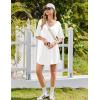 Ekouaer Nightgowns for Women Bamboo Viscose Sleepshirt Short sleeve Nightshirt V Neck T shirt Night gown Boyfriend Sleepwear(White)