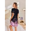 Ekouaer Nightgowns for Women Pleated Sleep Shirts Short Sleeve Night Shirts Lace Trim Night Gown Ladies Sleep Dress(Cherry Blossoms)